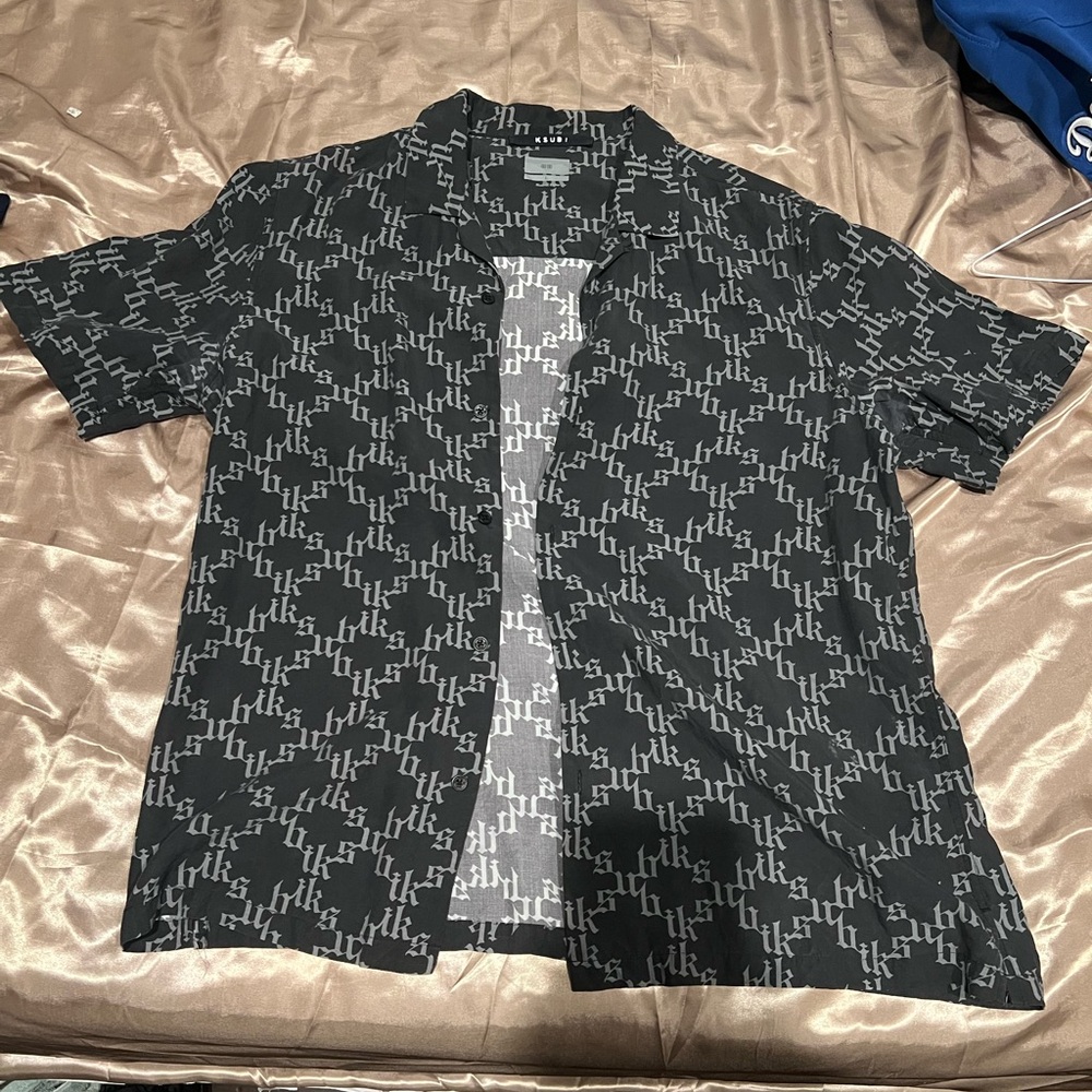 Men's Black Patterned KSUBI button up
